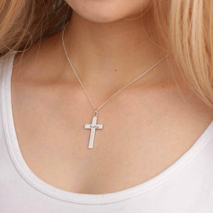 Cross Necklace with Name Engraving