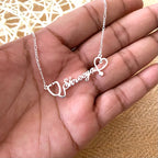 Name necklace with stethoscope design