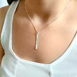 Customized Bar Necklace with Engraving-Necklaces by Samaa