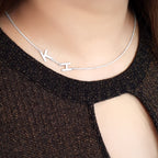  SideWay Personalized necklace with 2 initials 