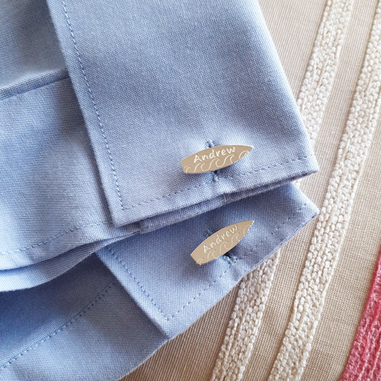 Personalised Surfboard Cufflinks with name