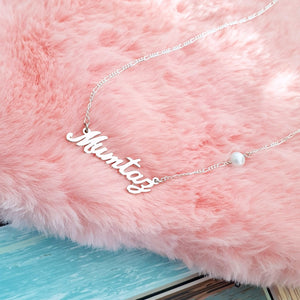 Customized Name Necklace with Pearl