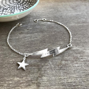 Personalized Lighting Bolt Bracelet with Name