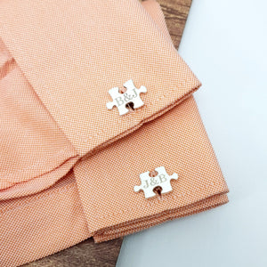 personalised  Puzzle Pieces Cufflinks 