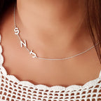 Personalised SideWay necklace with 3 initials 