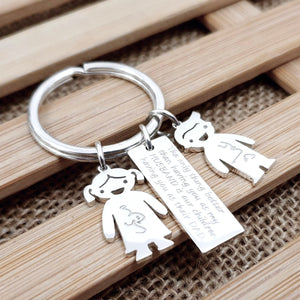 Family key ring with arabic  names and message to father