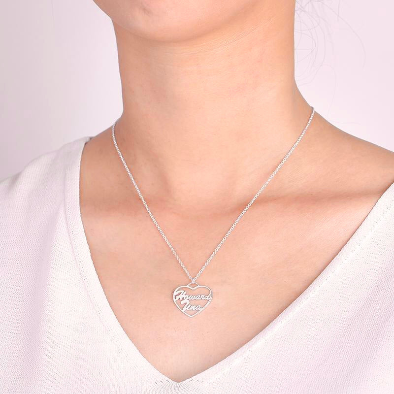 Heart Necklace with couple’s Names