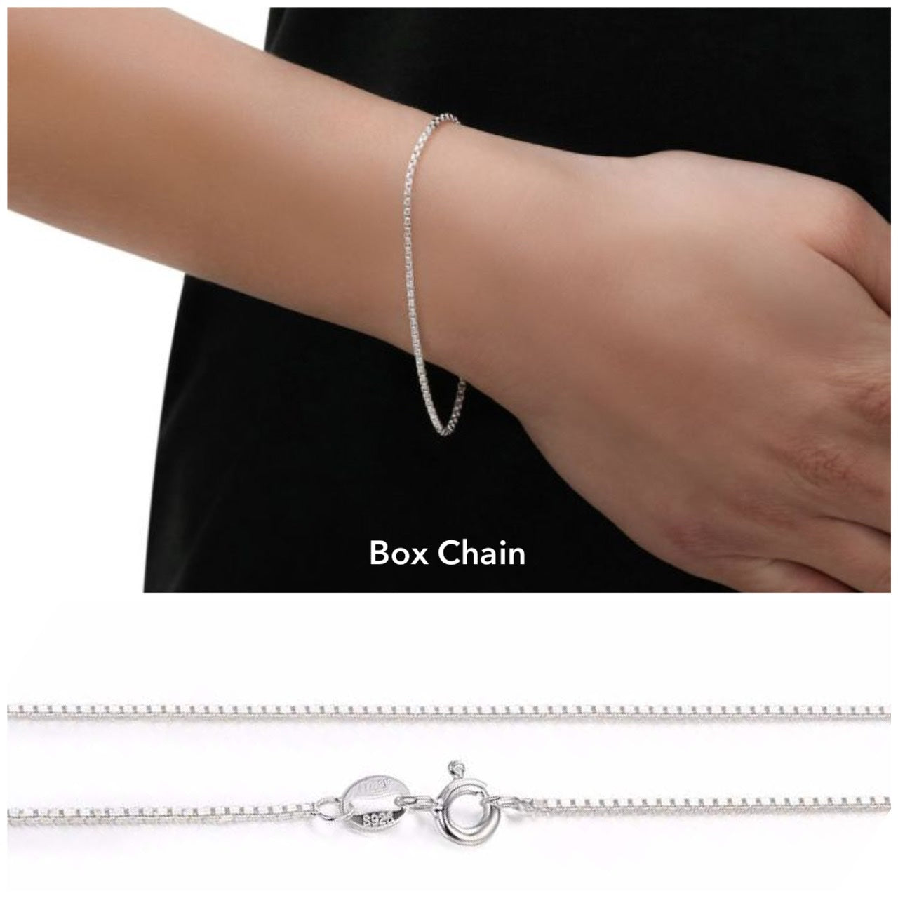 Box chain for bracelet and bracelet
