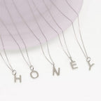 silver alphabet Initial Necklace