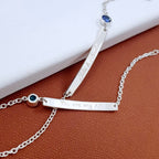 Customised Bar Bracelet with color stone 
