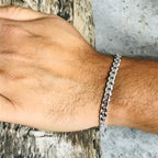 Silver Curb design men Bracelet UAE