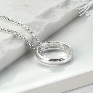 Personalized Men's Necklace with Engraved Ring