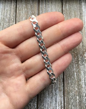 Silver Bracelet curb design for men