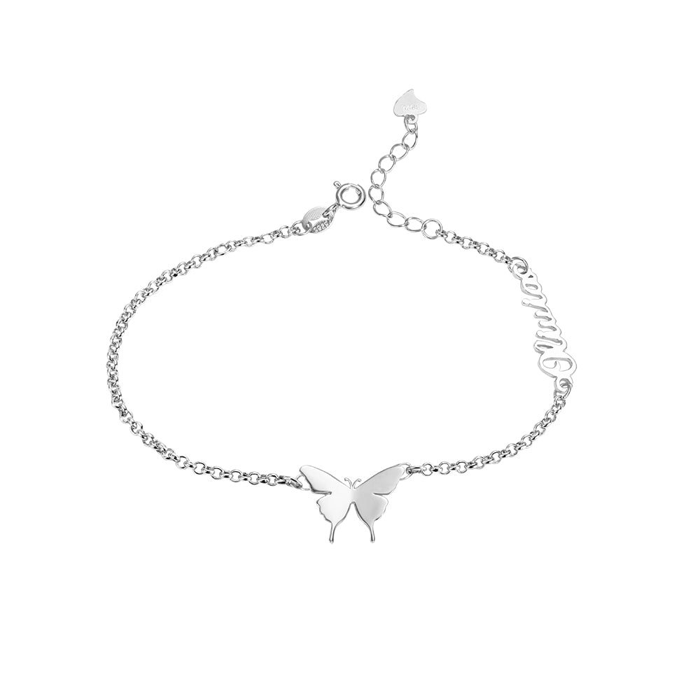 Personalized Name Anklet with Butterfly