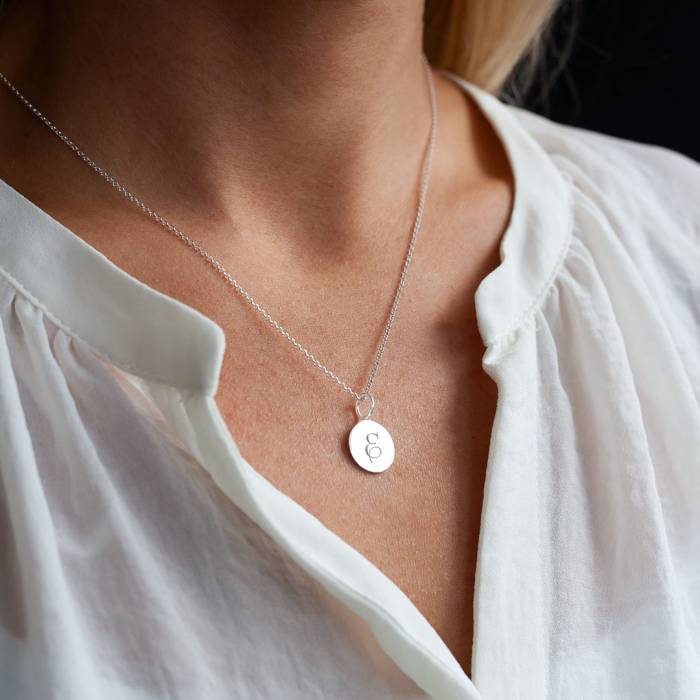 customised Round Disc Necklace with Engraving