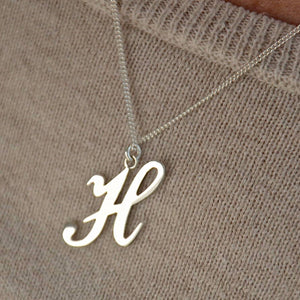 customised Initial Necklace in Cursive Fonts