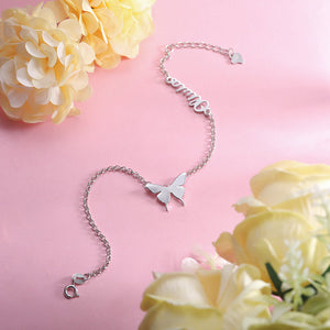 customised Name Anklet with Butterfly