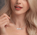  Bar Necklace with Infinity & Name Engraving
