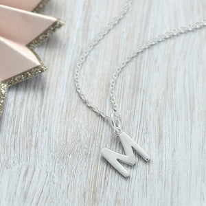 silver Initial Necklace