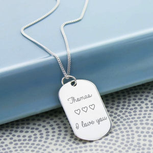 Personalized Men Tag Necklace with Engraving