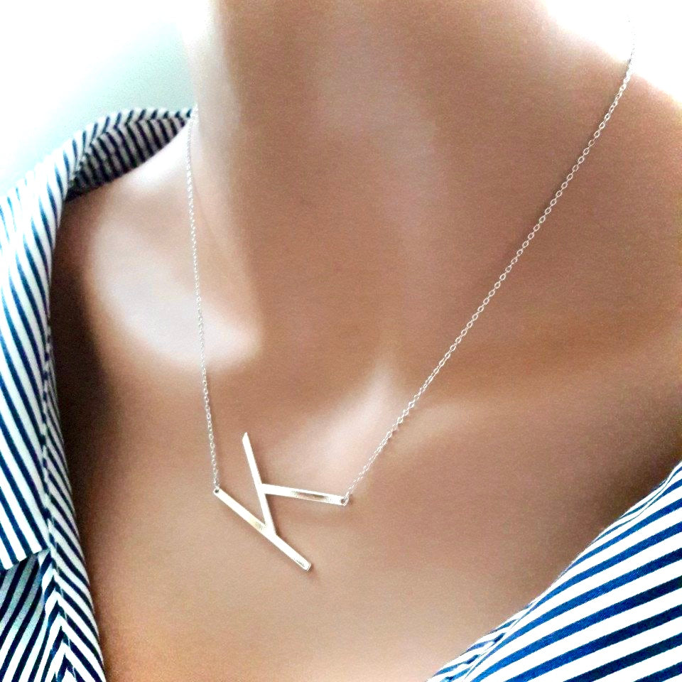 Personalized Big Size Initial Necklace