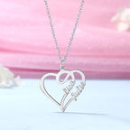 Personalized Heart Necklace with 2 Names