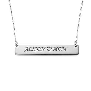 Personalized Bar Necklace with Name Engraving