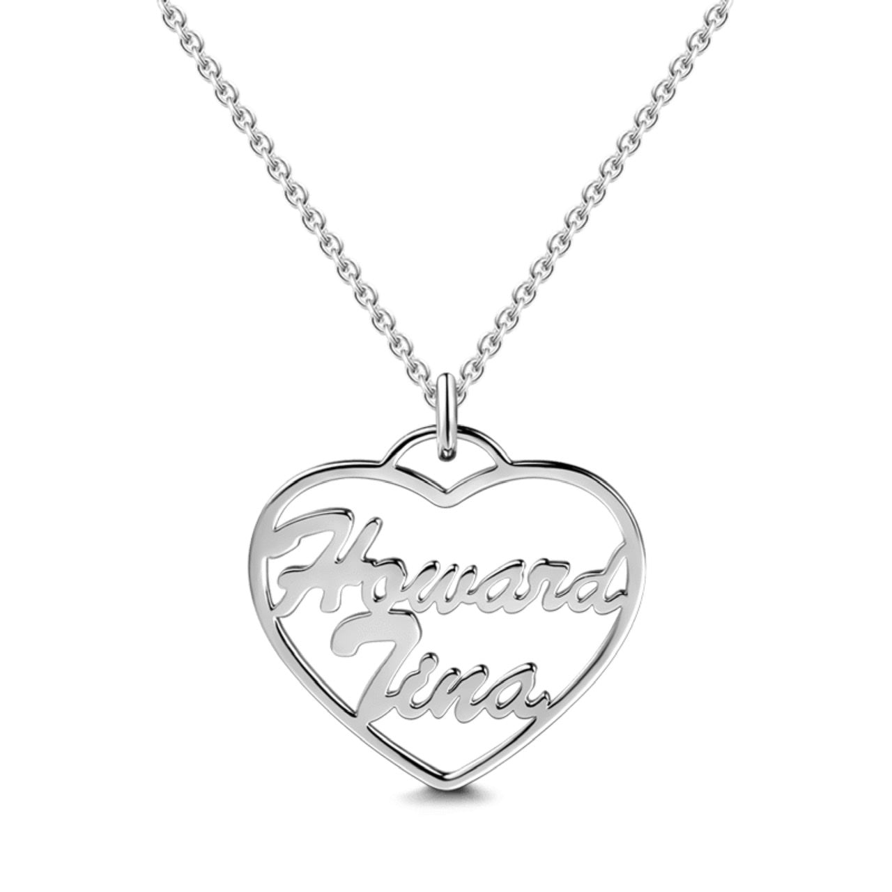 Personalized Heart Necklace with 2 Names