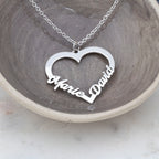 Personalized Heart Necklace with 2 Names