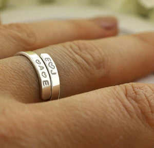 Personalized Ring with 2 Names Engraving