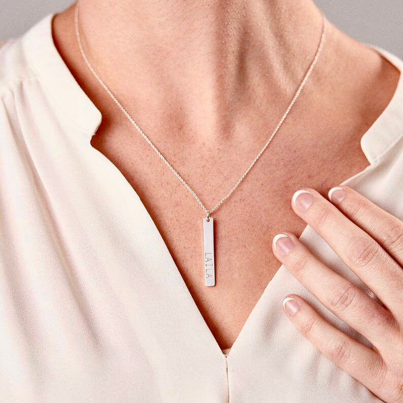 Bar Necklace with Engraving