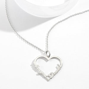 Personalized Heart Necklace with couple’s Names