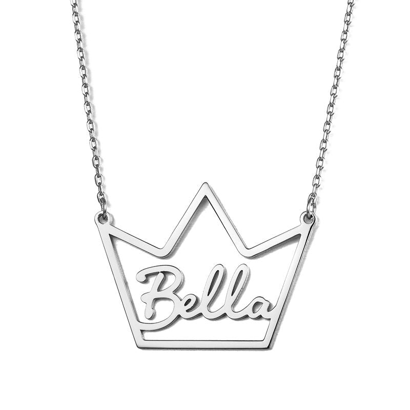 Personalized Name Necklace with a Crown-