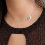 Personalised sideway arabic initial necklace in dubai abidhabi 