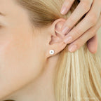 silver Initial Alphabet Round Stud Earrings
