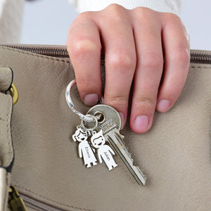 name and date Engravable Family Key Ring with 2 Charms