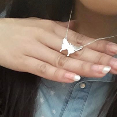 Personalized Butterfly Necklace in silver