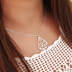 Gift for wife, Mother, Personalized Arabic Name Necklace with Drop Shape in dubai UAE