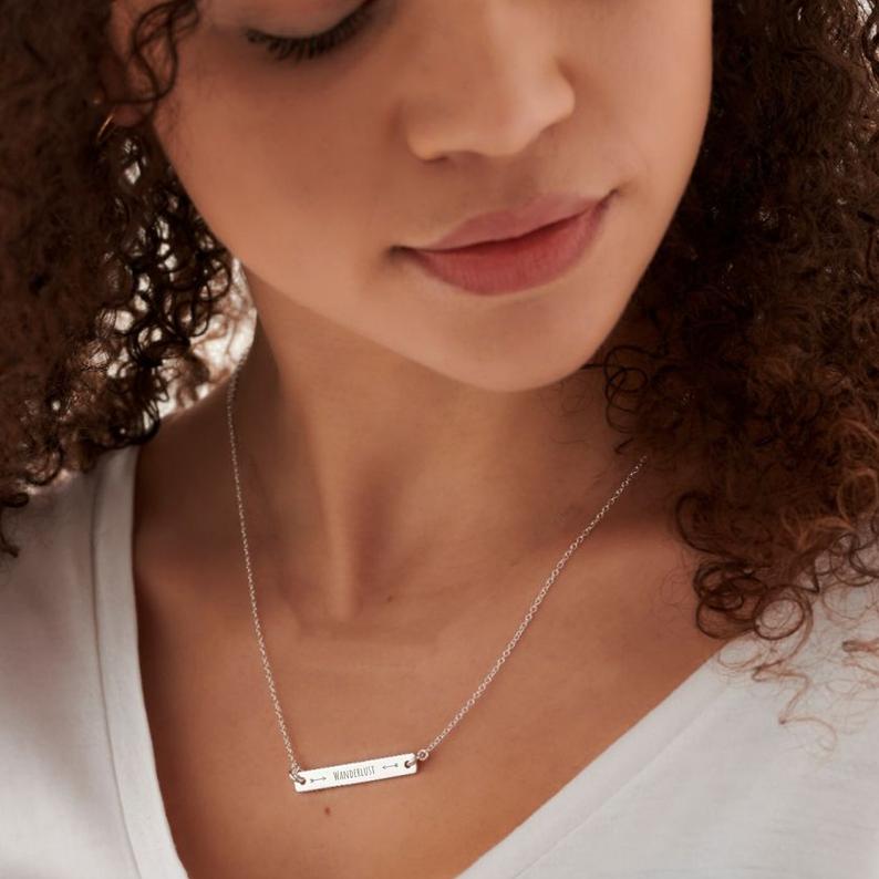  Bar Necklace with Name Engraving
