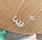 Arabic name necklace with flower