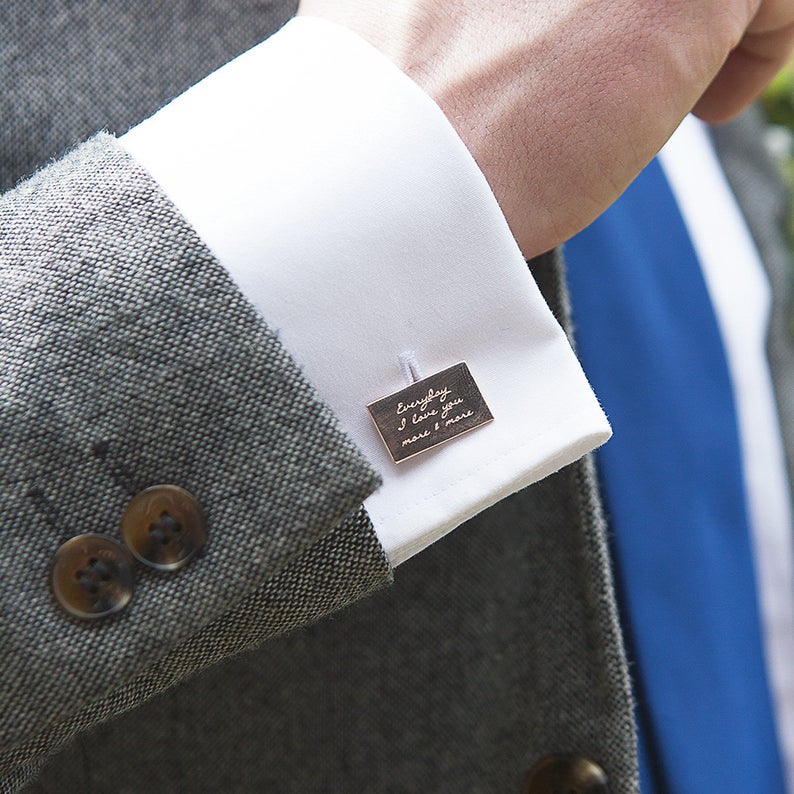 Personalized Rectangular Shape Cufflinks with Engraving