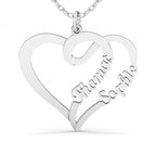 customised Heart Necklace with 2 Names