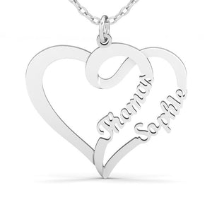 customised Heart Necklace with 2 Names