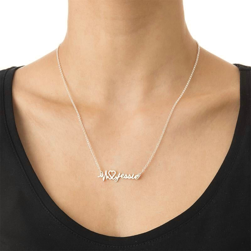 Heart Beat Name Necklace
