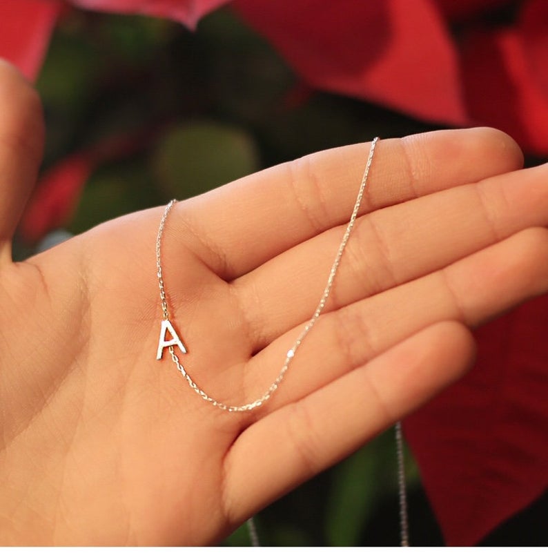Sideways Initial Necklace