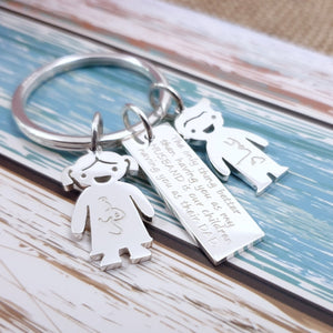 Personalized key rings with names and special message to father