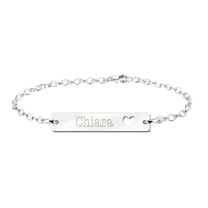 Personalized Bar Bracelet with Name & Heart