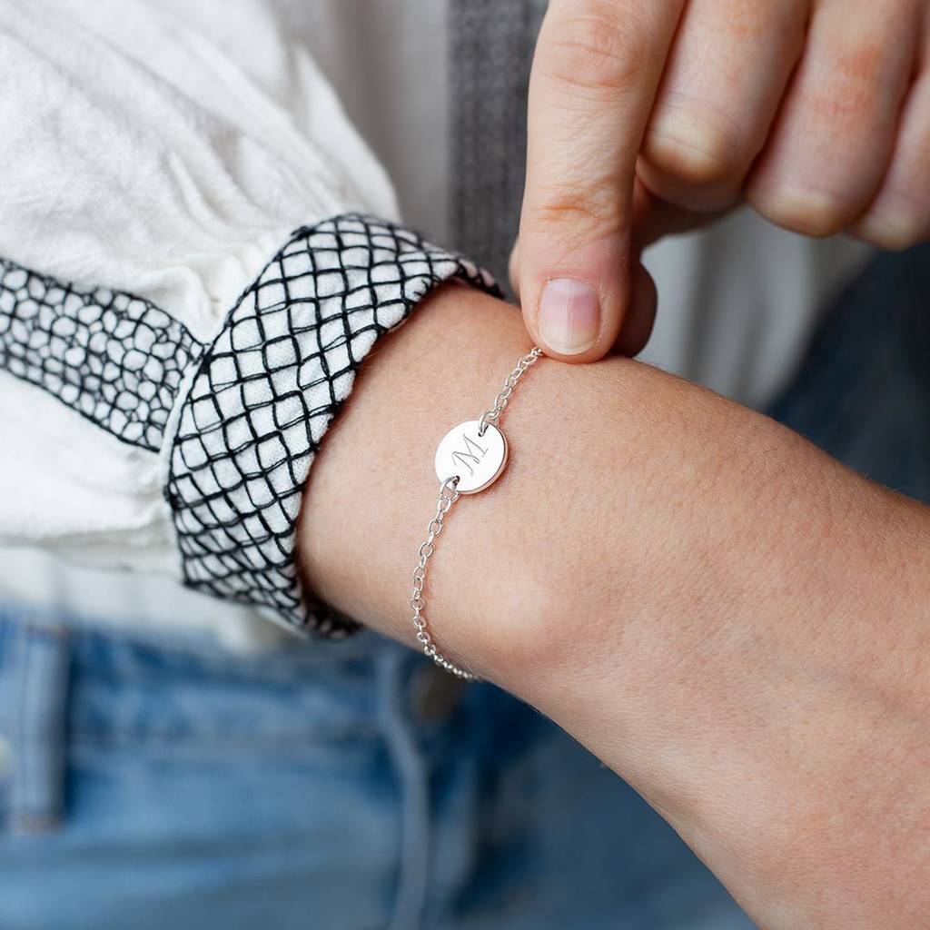 customised Round Disc Bracelet with Engraving
