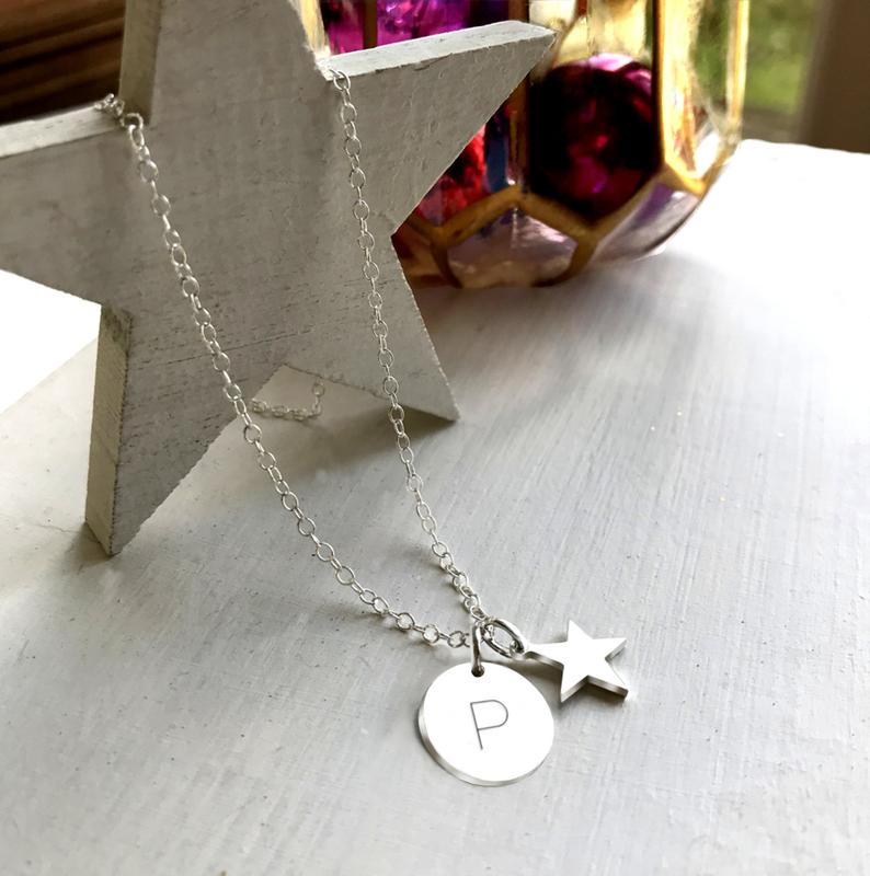 customised Round Disc Necklace with Charm