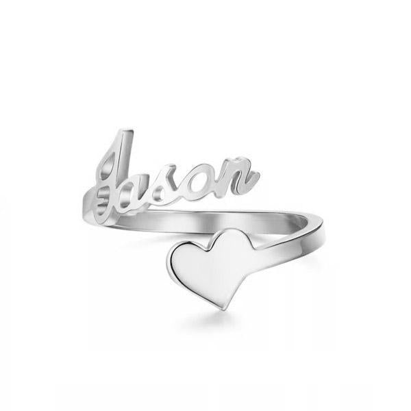 Personalized Name Ring with Heart